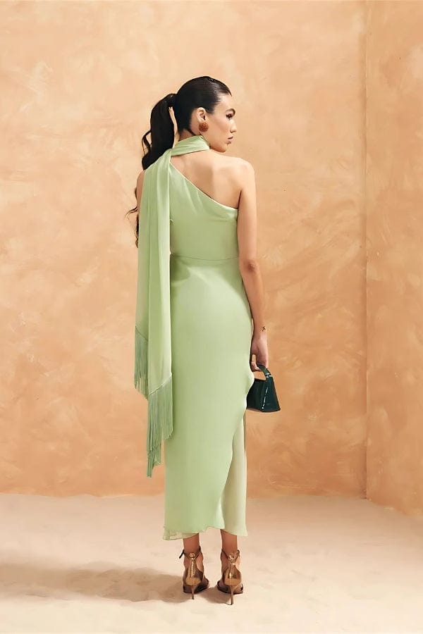 Robe Asymétrique Vert d'Eau