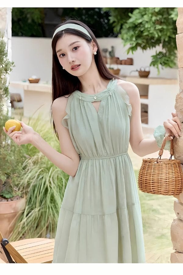 Robe Longue Bohème Vert d'Eau