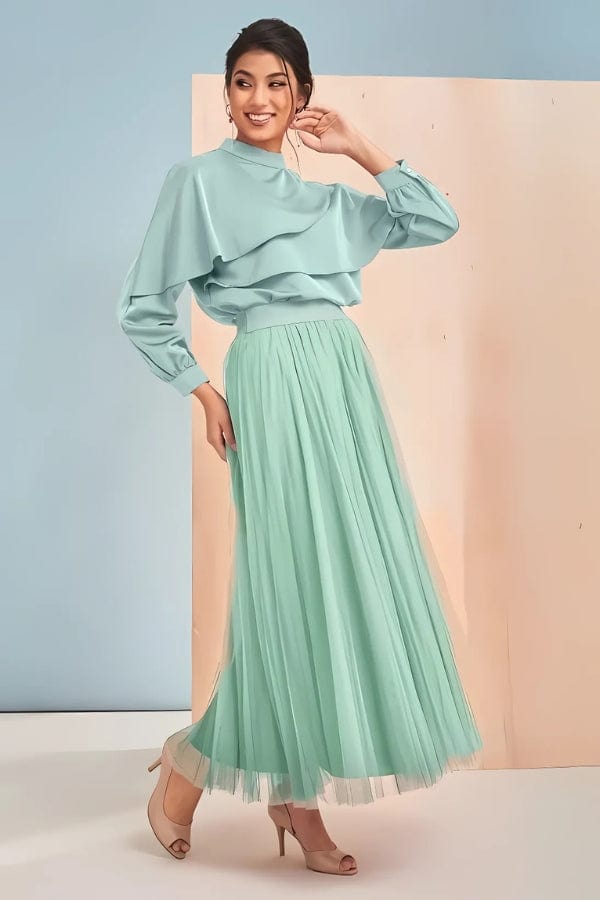 Jupe Longue Tulle Vert d'Eau