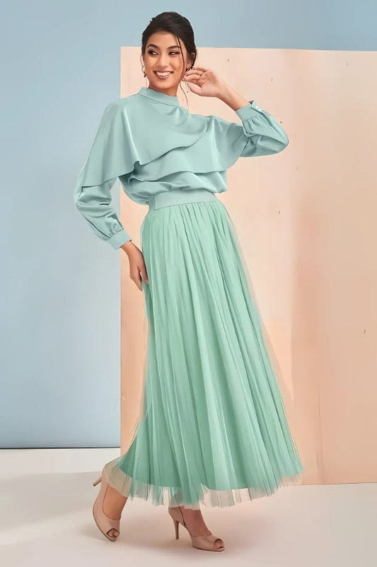 Jupe Longue Tulle Vert d'Eau