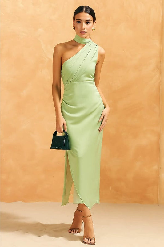 Robe Asymétrique Vert d'Eau