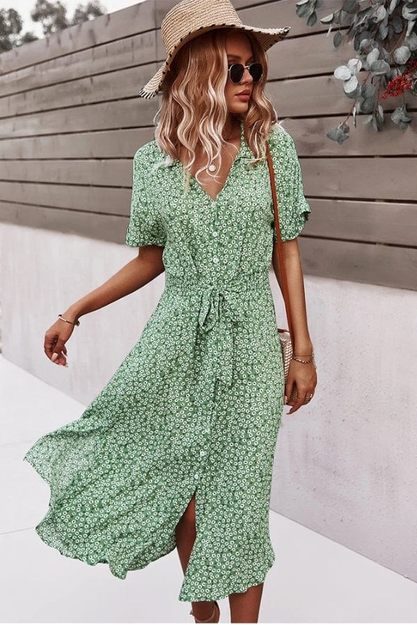 Robe Bohème Chic Vert d'Eau