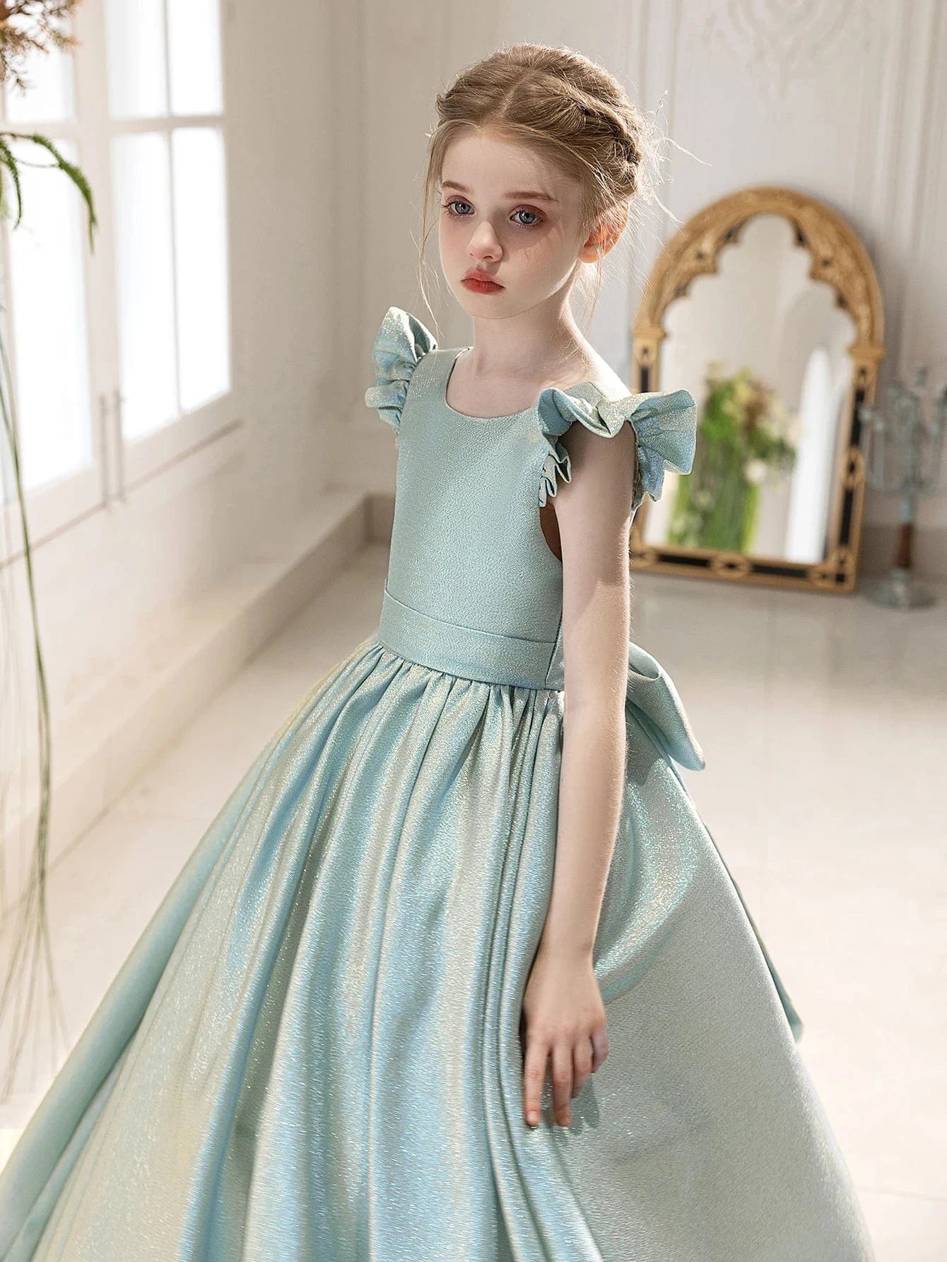 Robe Cérémonie Fille Vert d'Eau