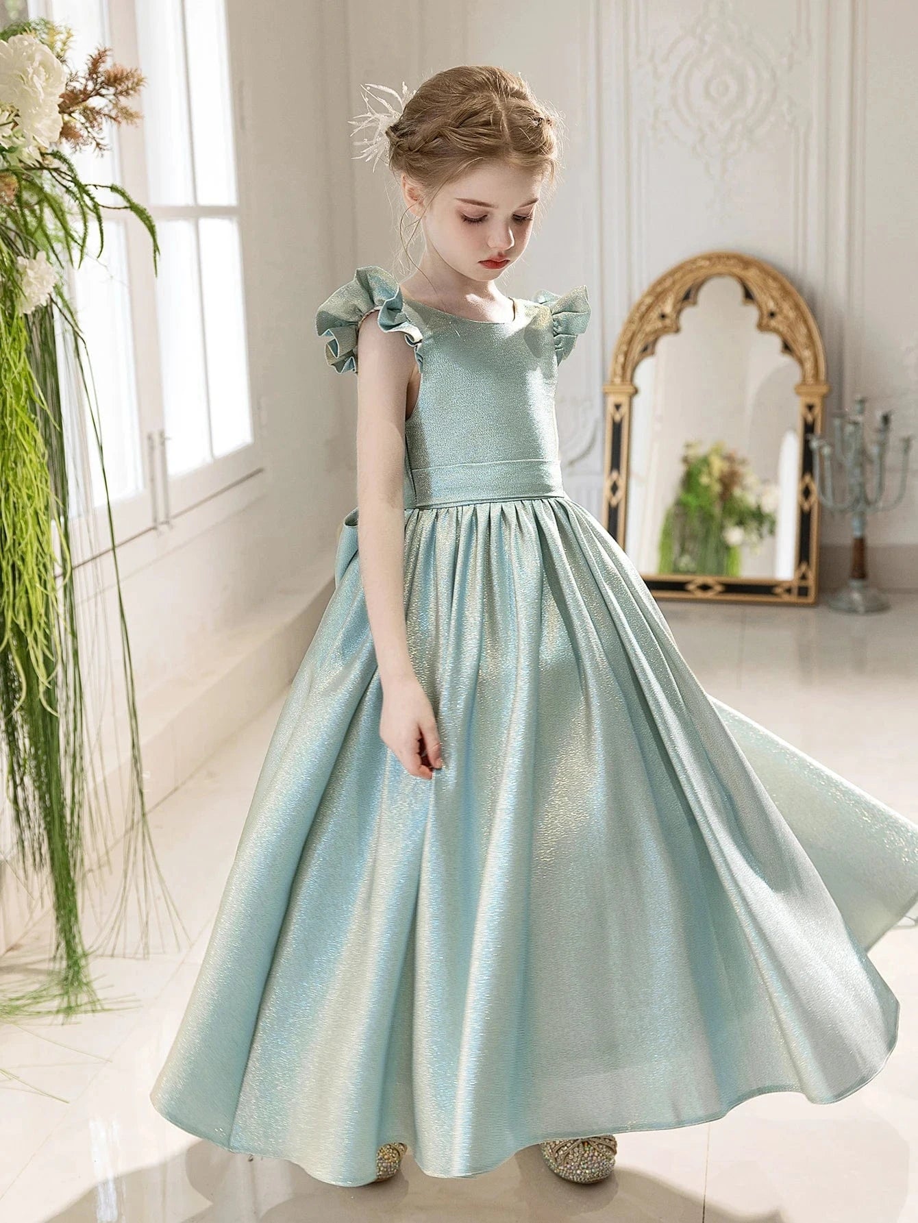 Robe Cérémonie Fille Vert d'Eau