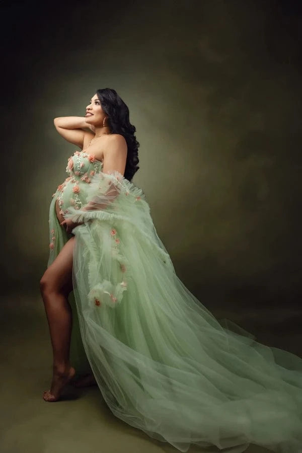 Robe de Grossesse Vert d'Eau