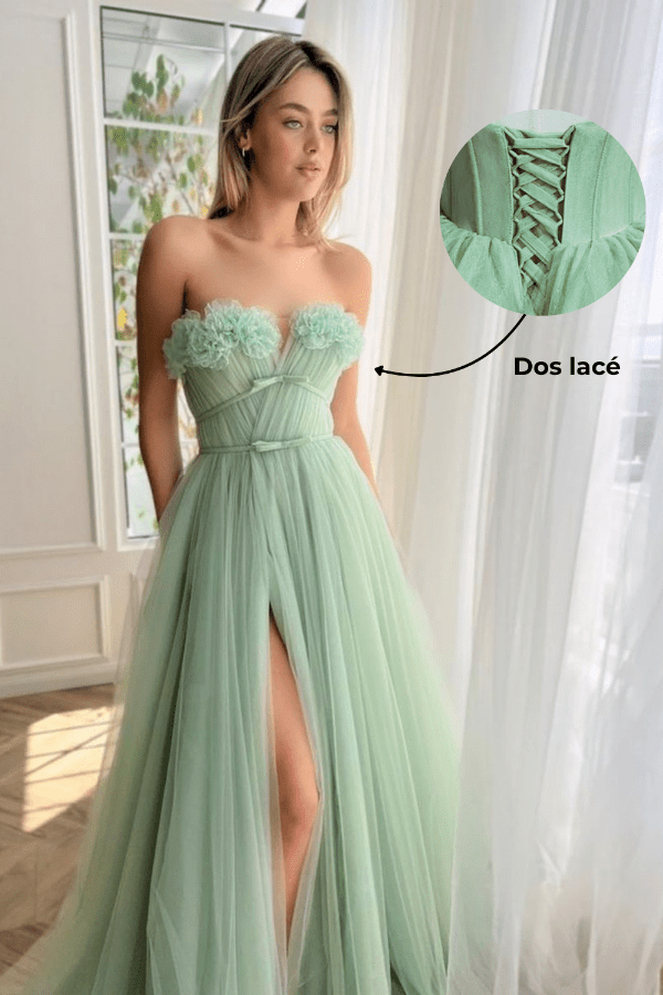 Robe de Mariée Vert d'Eau