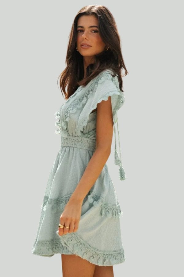 Robe Demoiselle D'honneur Bohème Vert D'eau