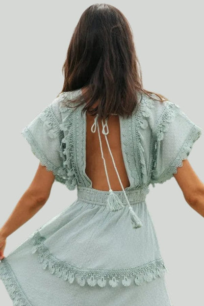 Robe Demoiselle D'honneur Bohème Vert D'eau