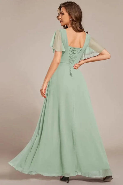 Robe en Mousseline Vert d'Eau