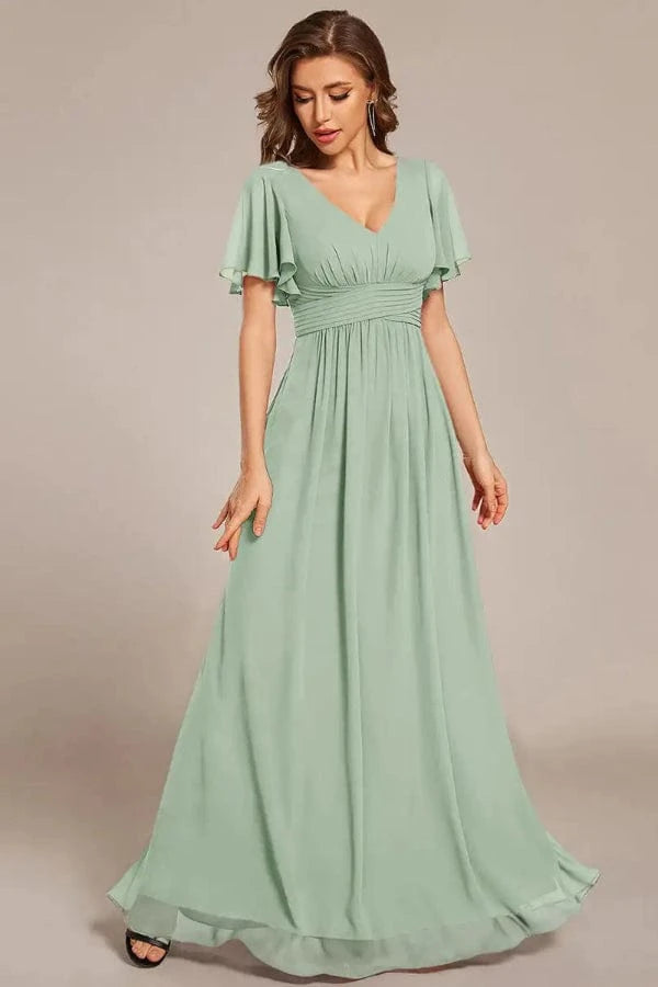 Robe en Mousseline Vert d'Eau