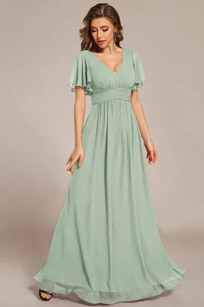 Robe en Mousseline Vert d'Eau
