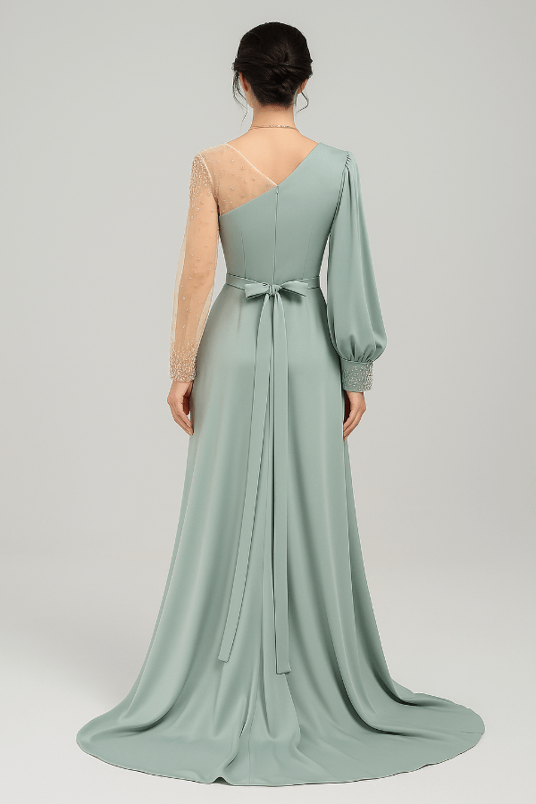 Robe en Satin Vert d'Eau