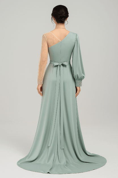Robe en Satin Vert d'Eau