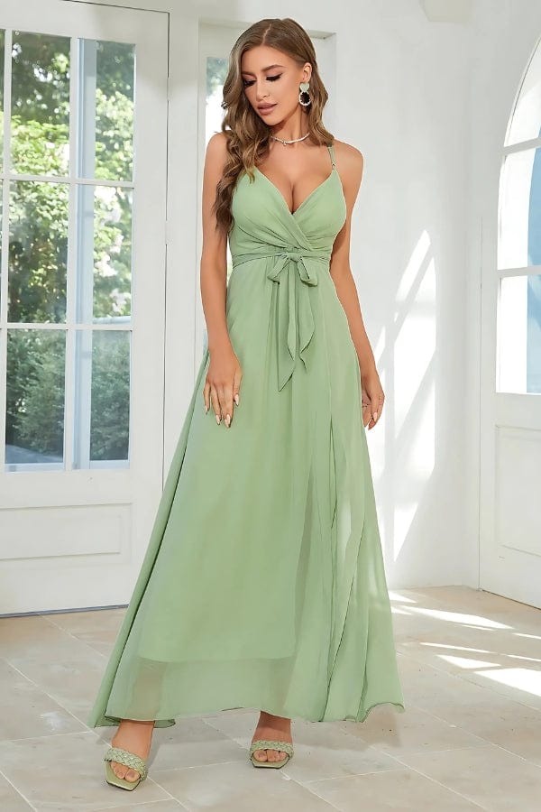 Robe Longue Cocktail Vert d'Eau
