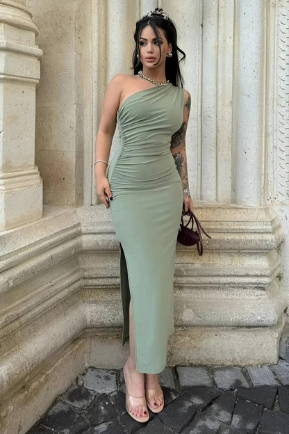 Robe Moulante Vert d'Eau