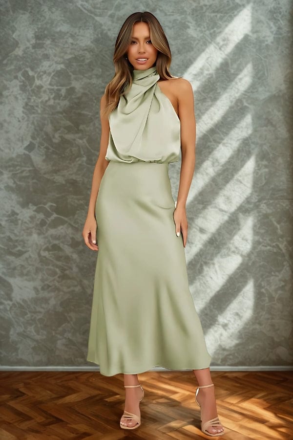 Robe Soie Vert d'Eau
