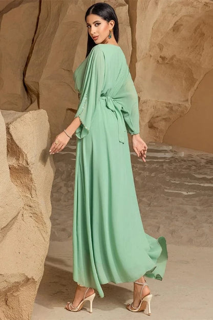 Robe Vert d'Eau à Manches Longues